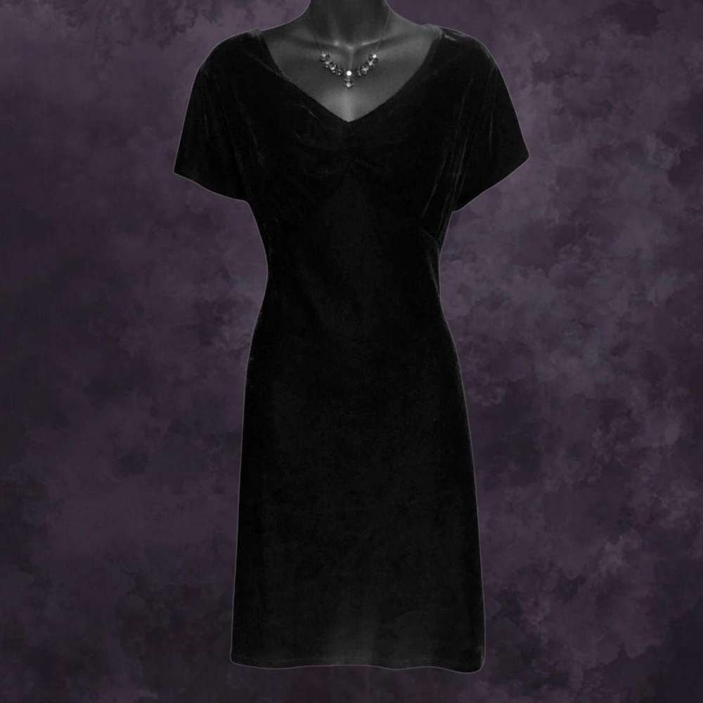90s Black Velvet Dress